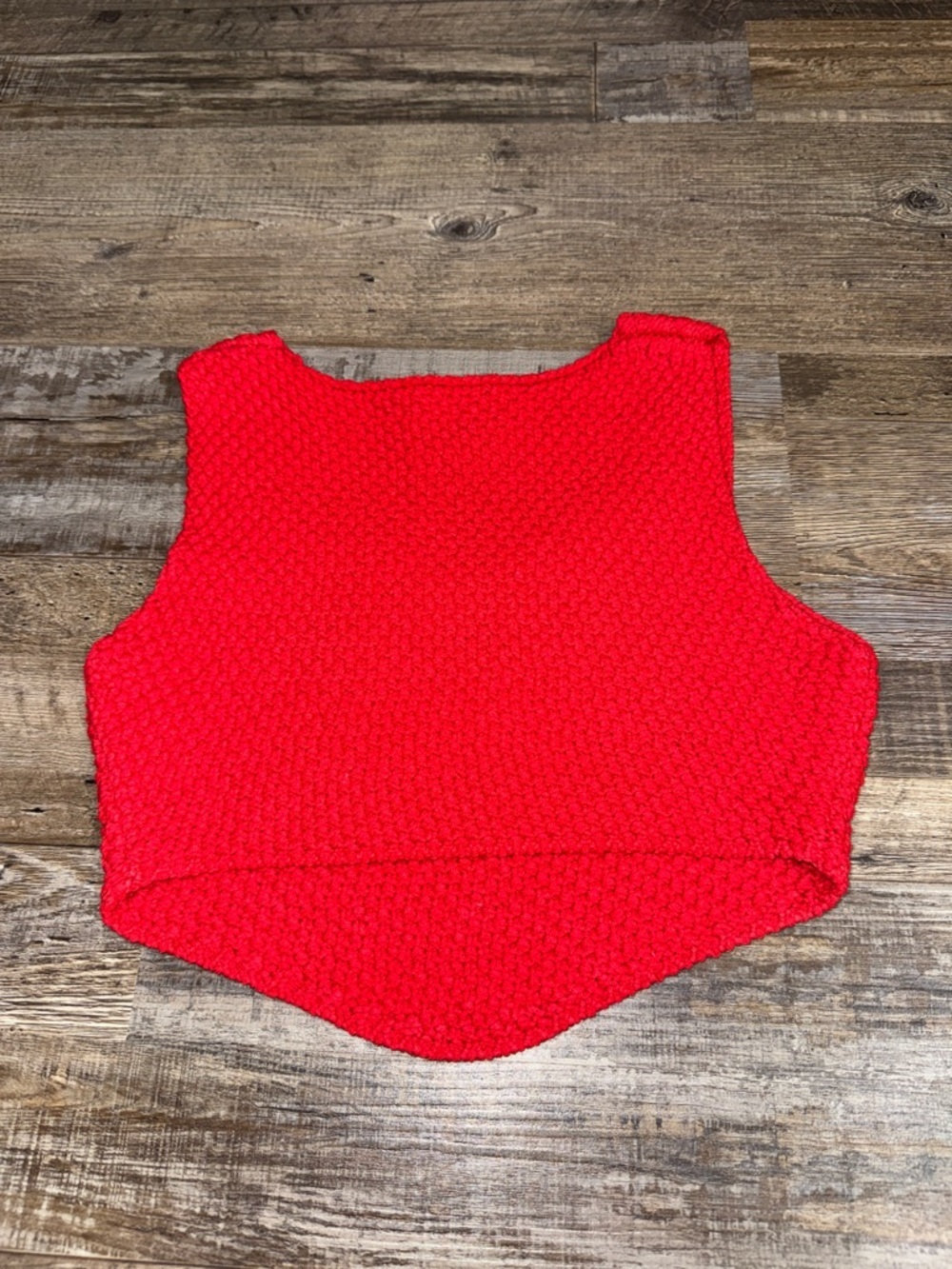 Princess Polly Dalton Top Red Textured Crop Pointed Hem Festival Y2K Size 4 S/M - Picture 7 of 7